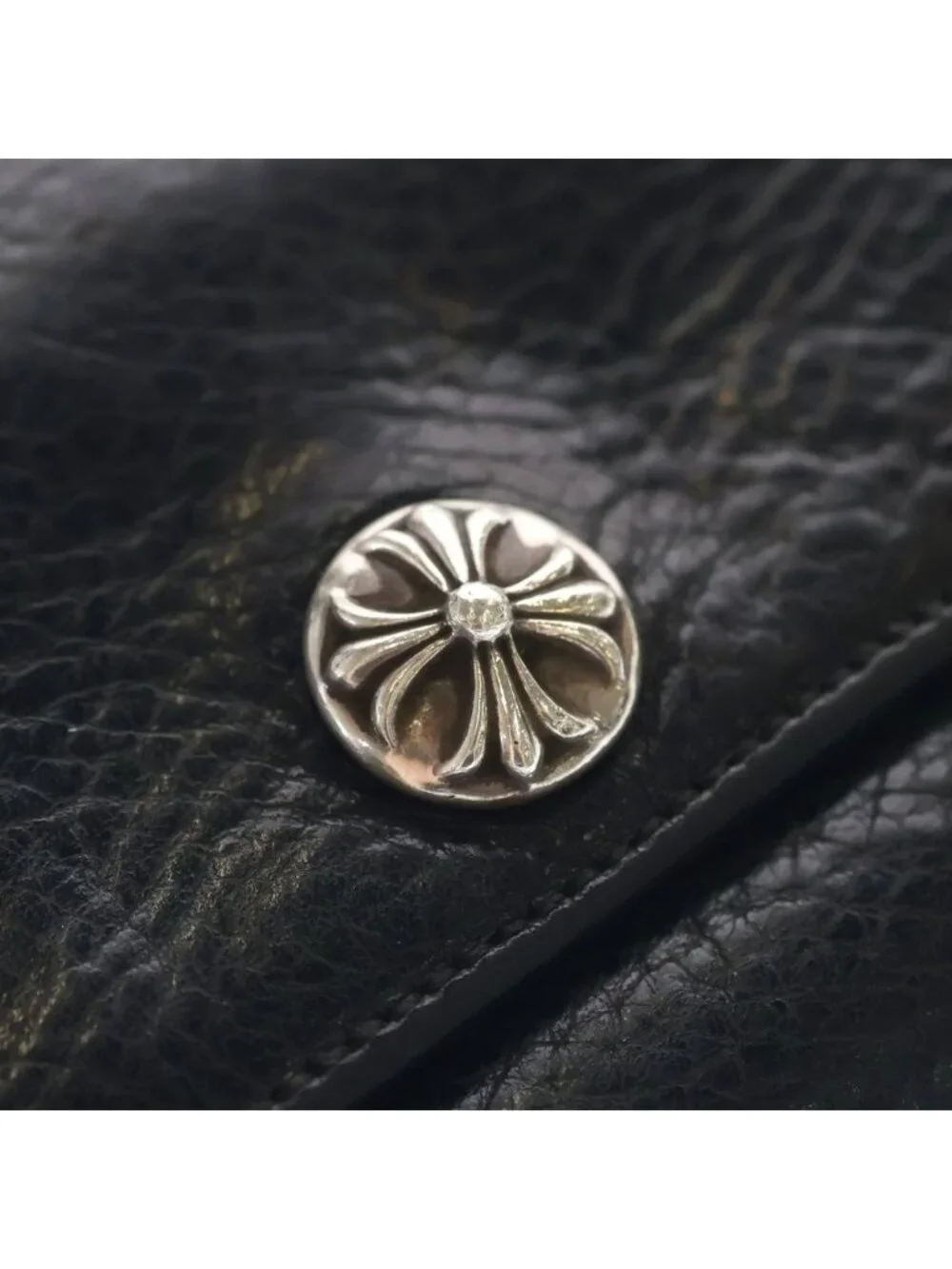 Chrome Hearts Judy Cross Ball Button Leather Wallet Black